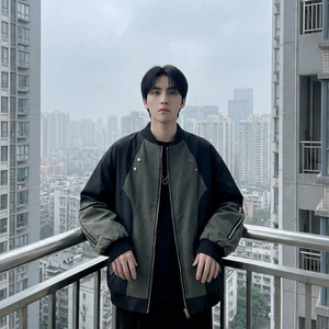 现货休闲百搭撞色拼接棒球服美式复古夹克 JK830-P80图片