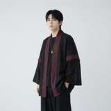 现货春秋风蟒纹印花拼接男士道袍汉服D3206-P78，男装民族服装，星座1017