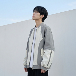 休闲百搭撞色拼接棒球服美式复古夹克 JK830-P80图片