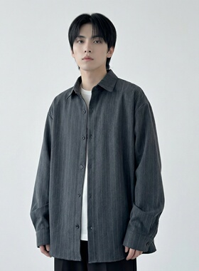2026春季轻熟风男竖条纹长袖衬衫高级感外套 DS94-P68