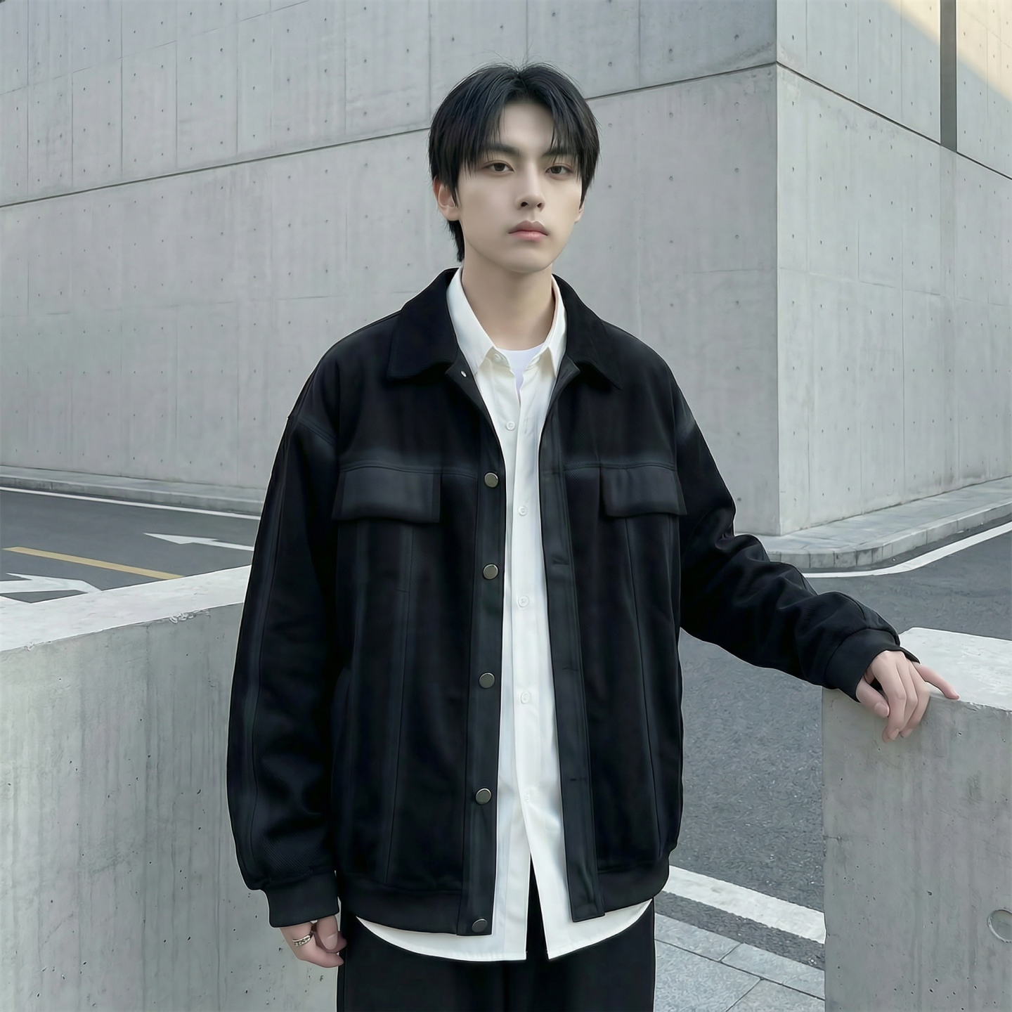 现货2026春季工装休闲夹克高级感牛仔外套JK11-P100,男装工装外套,星座1017