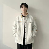 现货2026春季痞帅拼接设计感翻领夹克高级感潮流外套J24-P75，男装夹克，星座1017