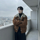 现货毛领复古（仿貂毛领）秋冬季座山雕夹克棉服外套男Q664-P148，男装夹克，星座1017