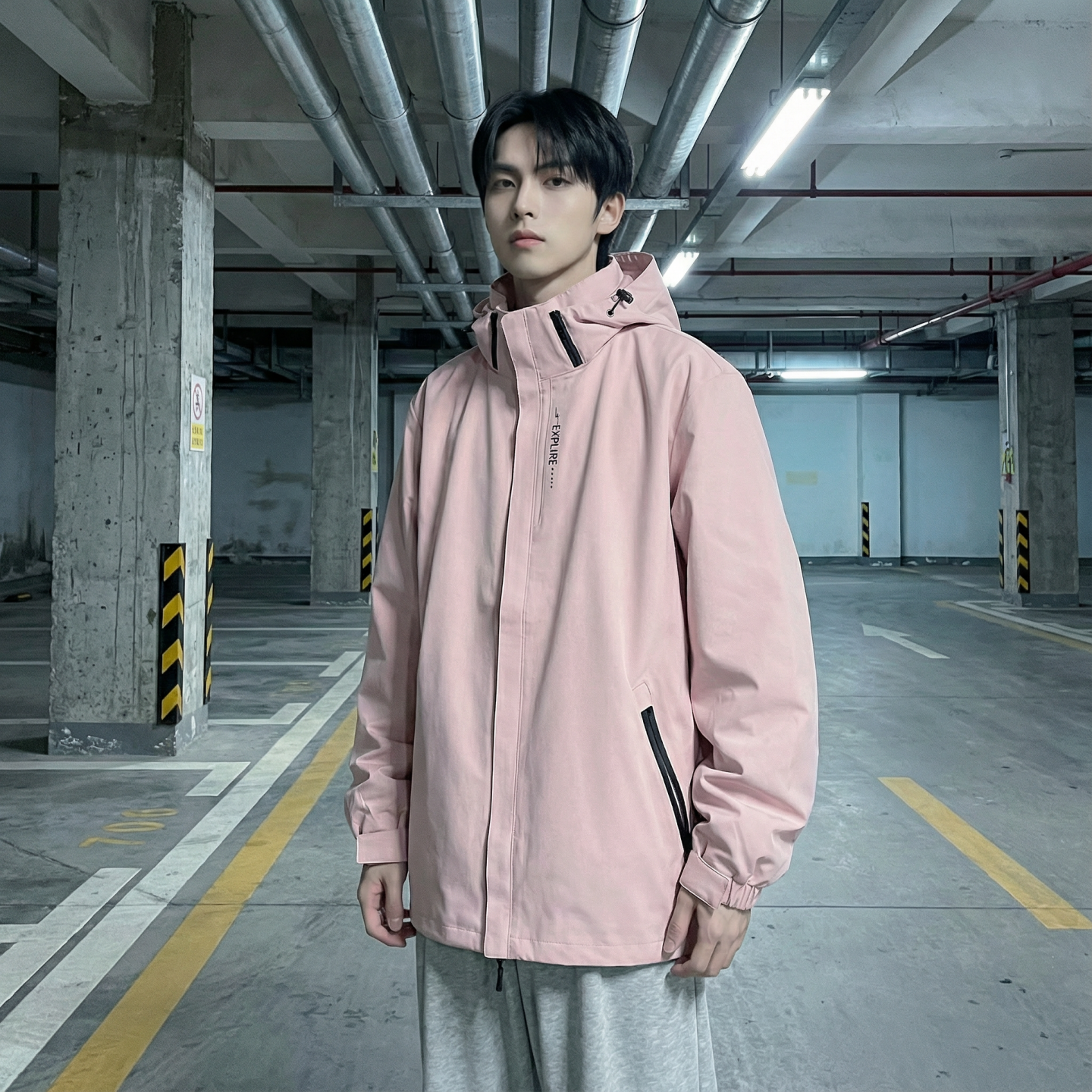 2026春款流行冲锋衣工装连帽美式高街休闲外套AK03-P68，男装夹克，星座1017