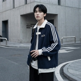 现货2026三条杠翻领夹克男宽松休闲运动外套现货R238-P68，男装夹克，星座1017