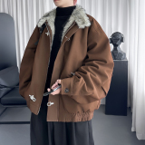 毛领复古（仿貂毛领）秋冬季座山雕夹克棉服外套男Q6064-P148，男装夹克，星座1017