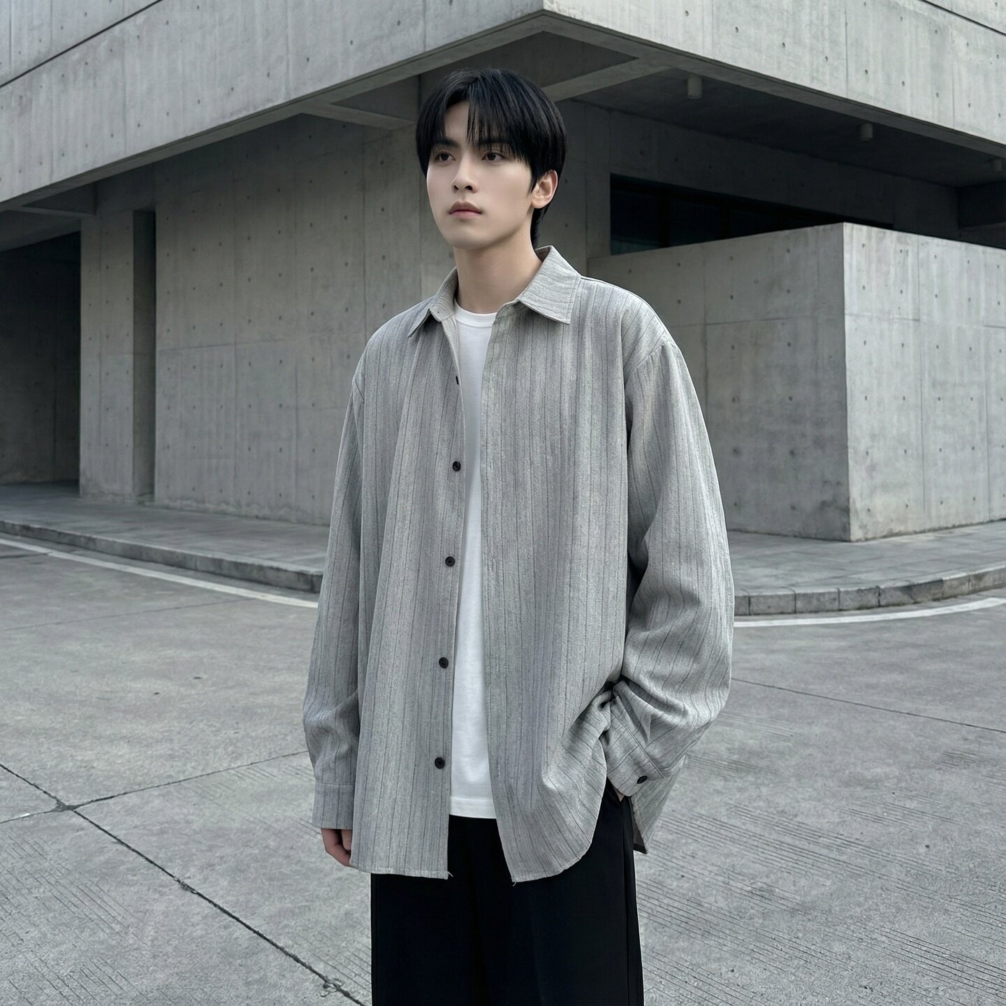 2026春季轻熟风男竖条纹长袖衬衫高级感外套DS94-P68,男装衬衫,星座1017