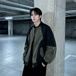 现货休闲百搭撞色拼接棒球服美式复古夹克 JK830-P80图片
