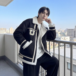 现货 皮毛一体外套冬季校园宽松棉服潮男大码棉衣 4725-P115图片