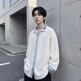 春款潮衬衫小众刺绣长袖衬衣新中式情侣外套DY877-P68，男装衬衫，星座1017