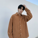 现货灯芯绒高级感长袖衬衫男休闲衬衣外套C963-P48，男装衬衫，星座1017