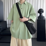 短袖衬衫男冷淡风男装高级感褶皱半袖衬衣潮CS98-P45，商品下架区，星座1017