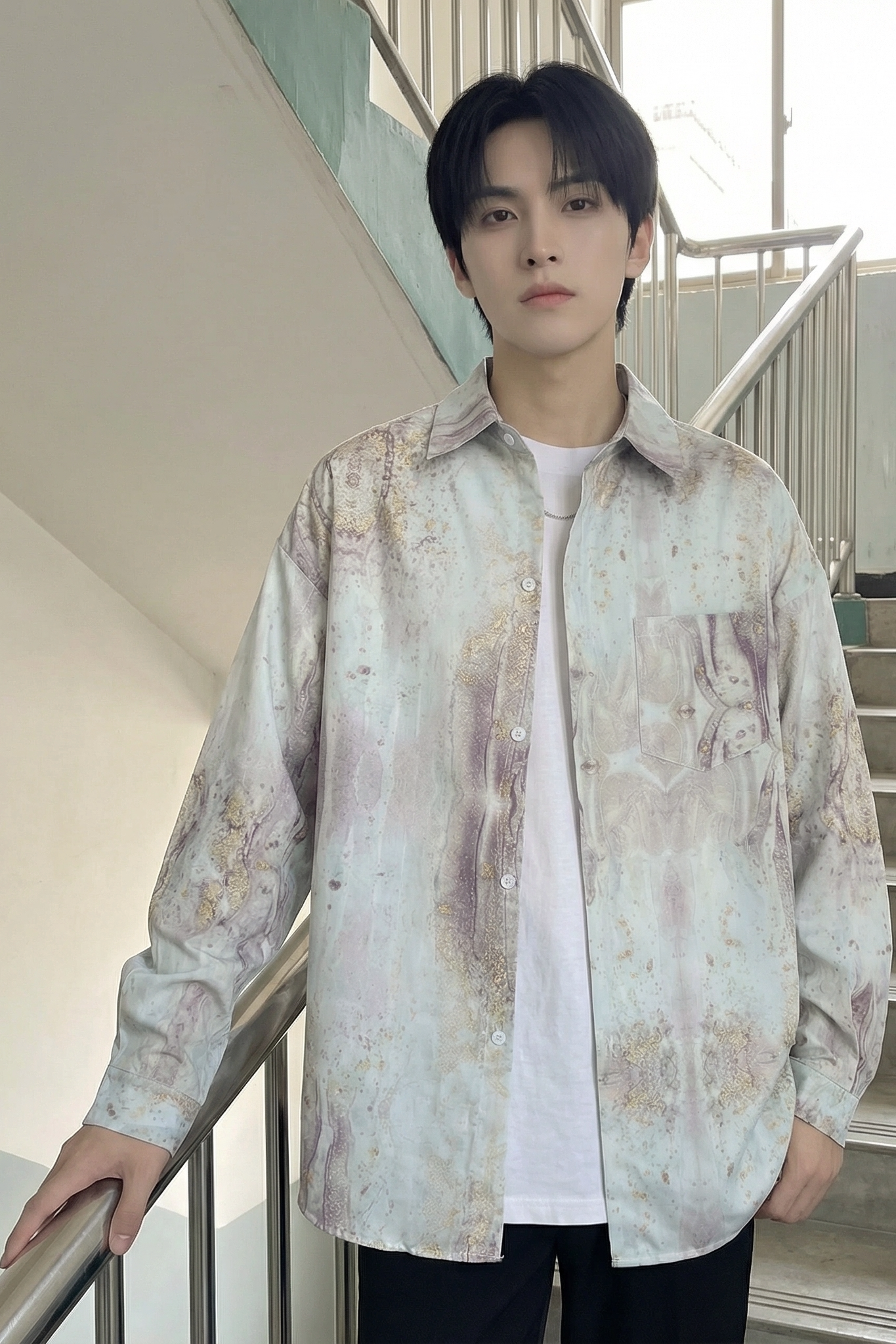 现货男潮ins小众设计感的情侣装衬衣FC12-P48,男装衬衫,星座1017