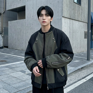 现货休闲百搭撞色拼接棒球服美式复古夹克 JK830-P80图片