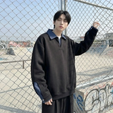 现货春季新款翻领高级感衬衫领上衣长袖卫衣男装潮WY212-P68，男装衬衫，星座1017