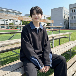 现货 春季新款翻领高级感衬衫领上衣长袖卫衣男装潮 WY212-P68，男装衬衫，星座1017