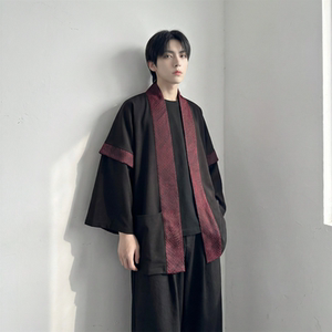 现货 春秋风蟒纹印花拼接男士道袍汉服 D3206-P78图片