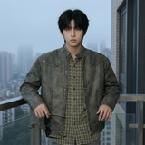 现货2026飞行夹克外套春秋薄款痞帅街头潮牌立领上衣DK568-P118，男装夹克，星座1017