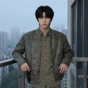 现货 2026飞行夹克外套春秋薄款痞帅街头潮牌立领上衣 DK568-P118，男装夹克，星座1017