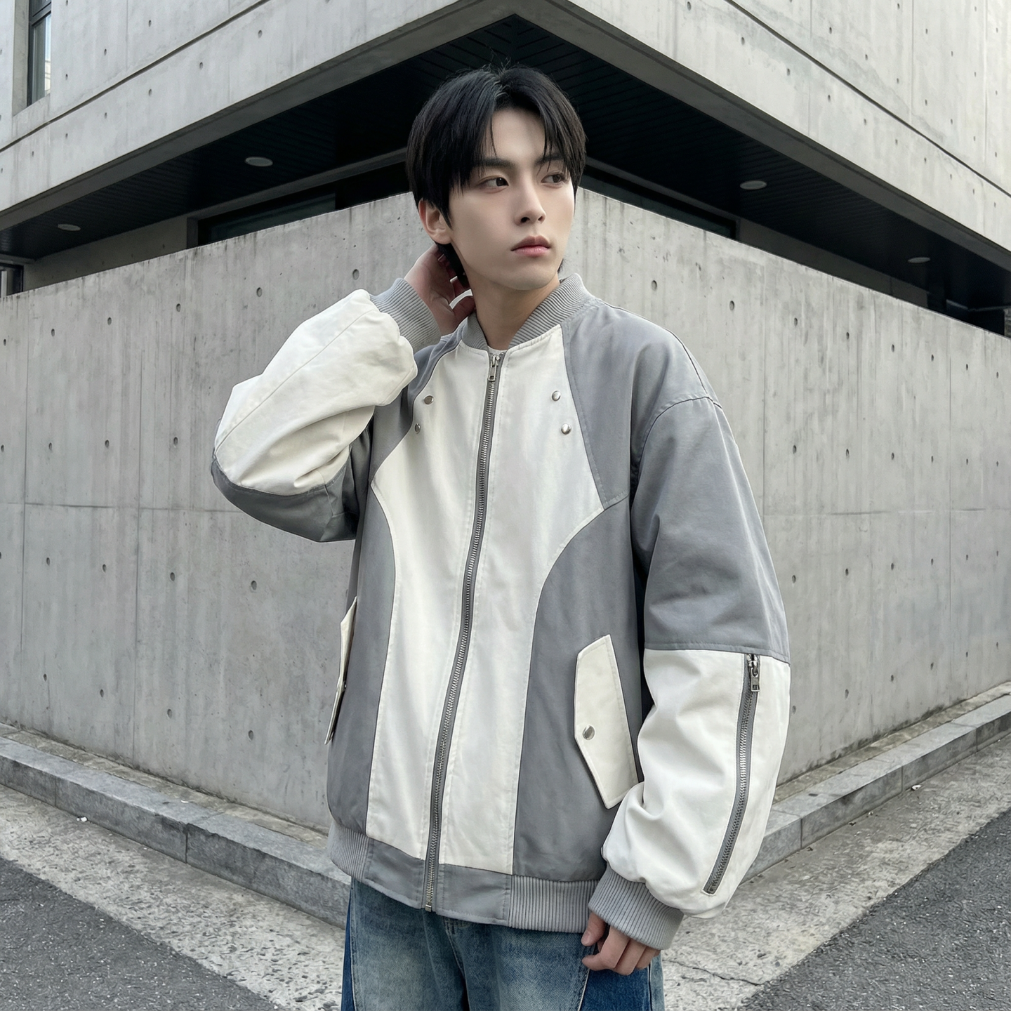 现货休闲百搭撞色拼接棒球服美式复古夹克JK830-P80,男装夹克,星座1017