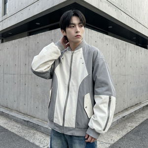 现货休闲百搭撞色拼接棒球服美式复古夹克 JK830-P80图片