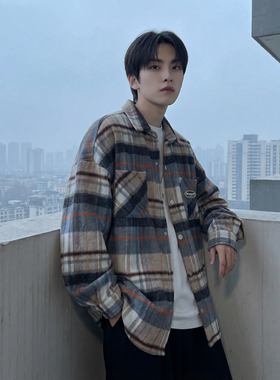 现货美式复古潮流大码格子小香风衬衫 HC45642-P55