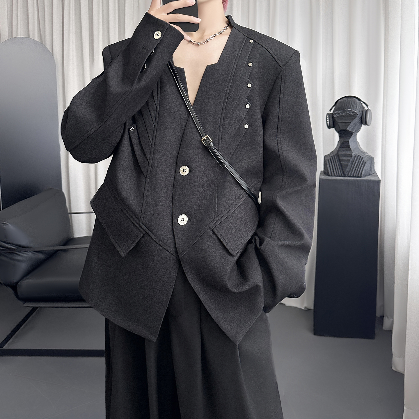 混纺解构立体裁剪西服R8528-P118，男装西服，星座1017