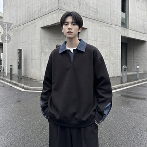 现货 春季新款翻领高级感衬衫领上衣长袖卫衣男装潮 WY212-P68图片