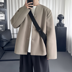 金属扣小众设计高级感痞帅宽松垫肩夹克外套上衣男潮 F2102-P118，男装夹克，星座1017