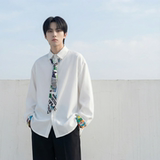 现货长袖衬衫男潮流带领带帅气港风高级感情侣衬衣FA32-P55，男装衬衫，星座1017