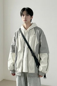 现货休闲百搭撞色拼接棒球服美式复古夹克 JK830-P80图片