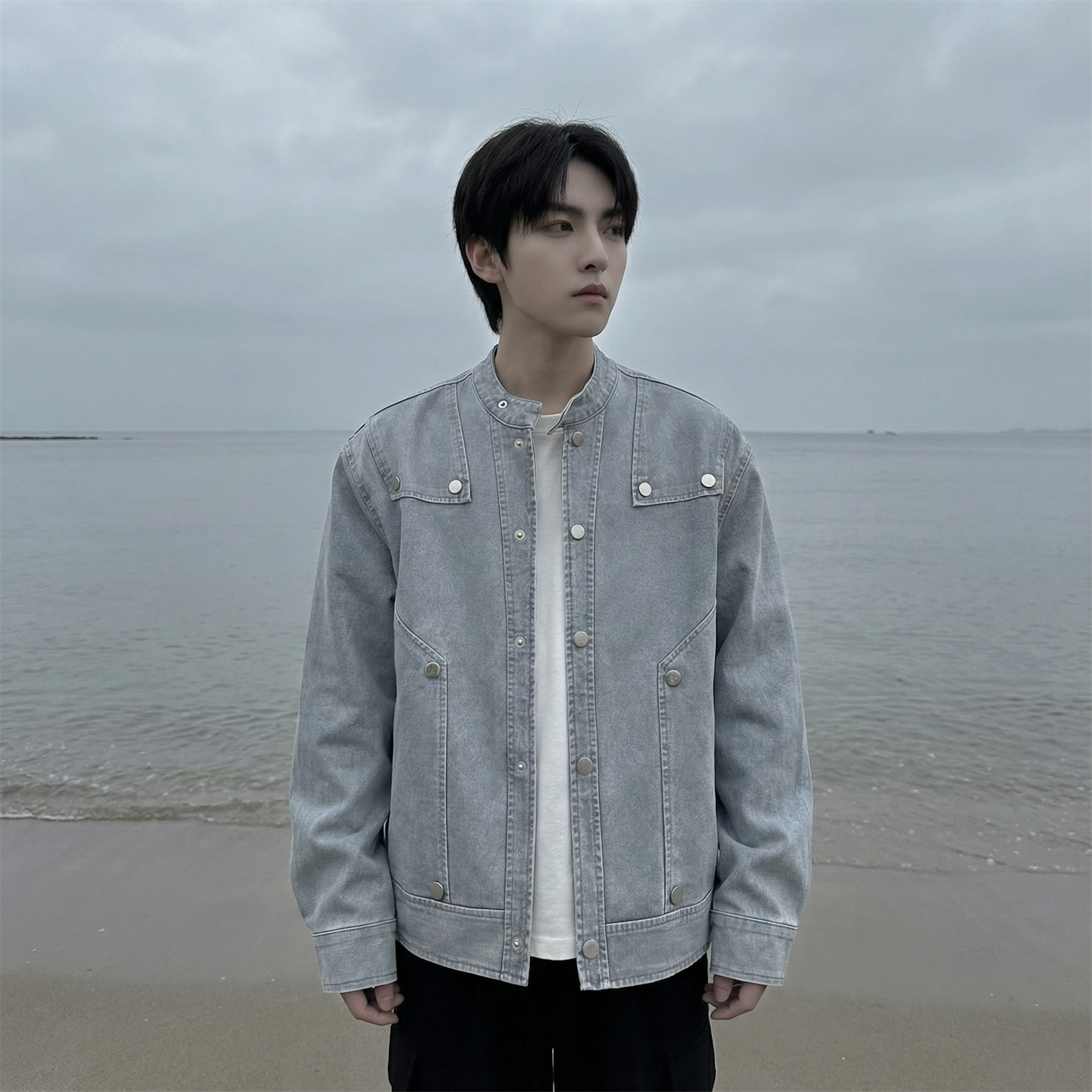 现货2026飞行夹克外套春秋薄款痞帅街头潮牌立领上衣DK568-P118，男装夹克，星座1017