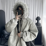 冬季座山雕加绒加厚连帽毛领棉服复古美式夹克M2765-P148，男装夹克，星座1017