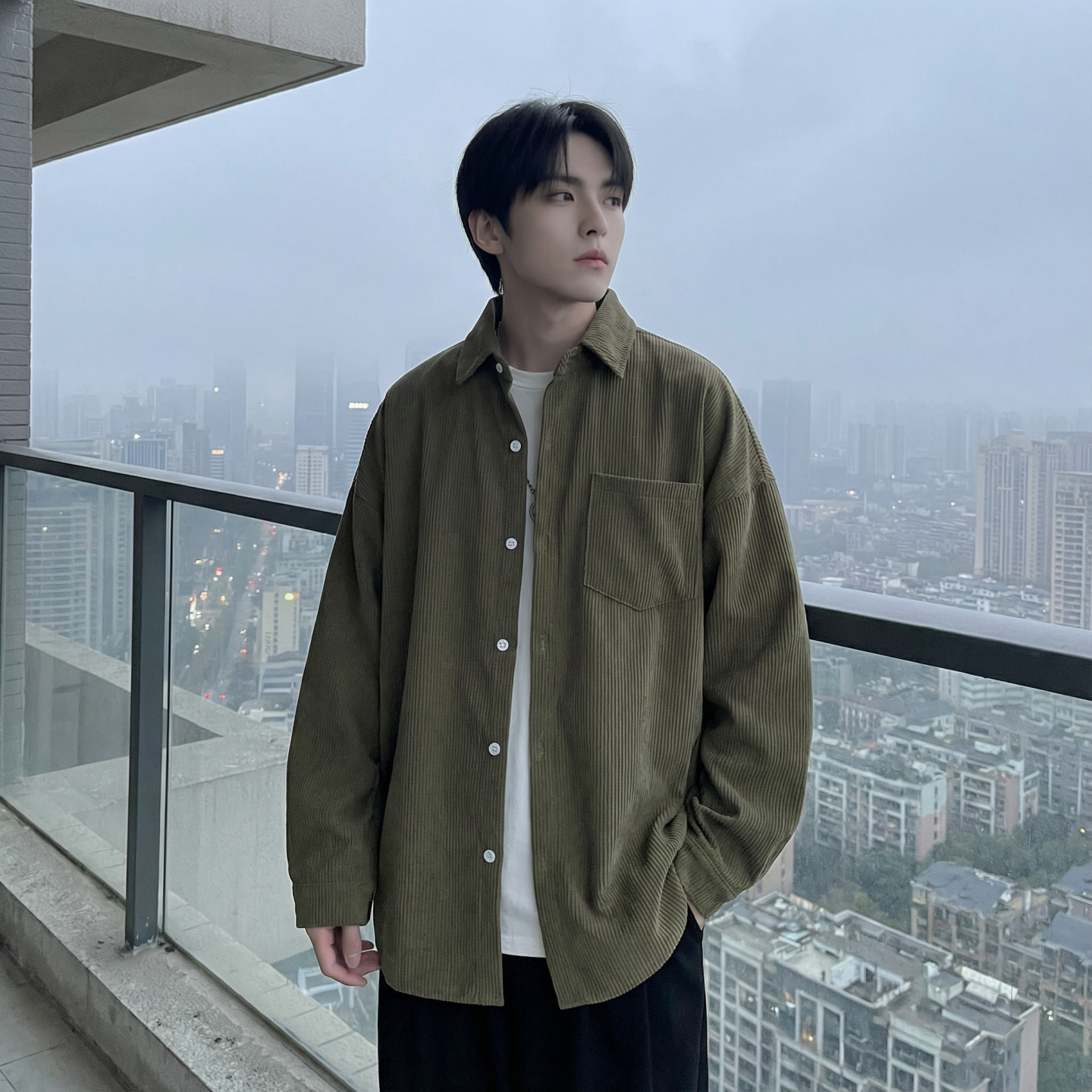 现货灯芯绒高级感长袖衬衫男休闲衬衣外套C963-P48,男装衬衫,星座1017