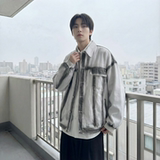 现货2026春季工装休闲夹克高级感牛仔外套JK11-P100，男装工装外套，星座1017