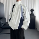 双拉链拼接上衣美式运动夹克外套男H2116-88，男装夹克，星座1017