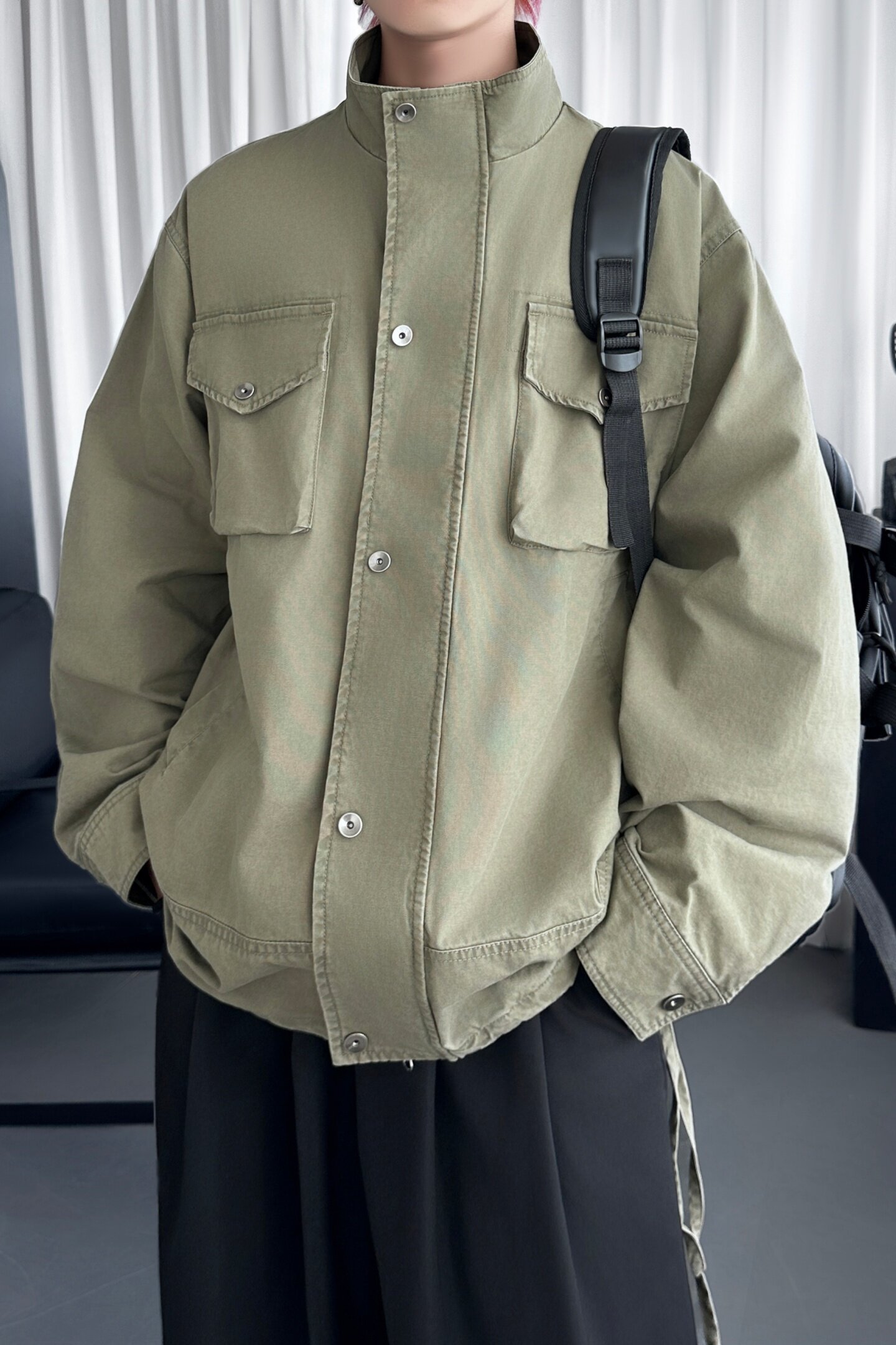 美式复古工装外套男女新款设计感立领夹G3101-P118,男装工装外套,星座1017