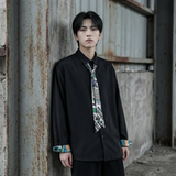 现货长袖衬衫男潮流带领带帅气港风高级感情侣衬衣FA32-P55，男装衬衫，星座1017