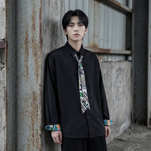 现货长袖衬衫男潮流带领带帅气港风高级感情侣衬衣 FA32-P55，男装衬衫，星座1017