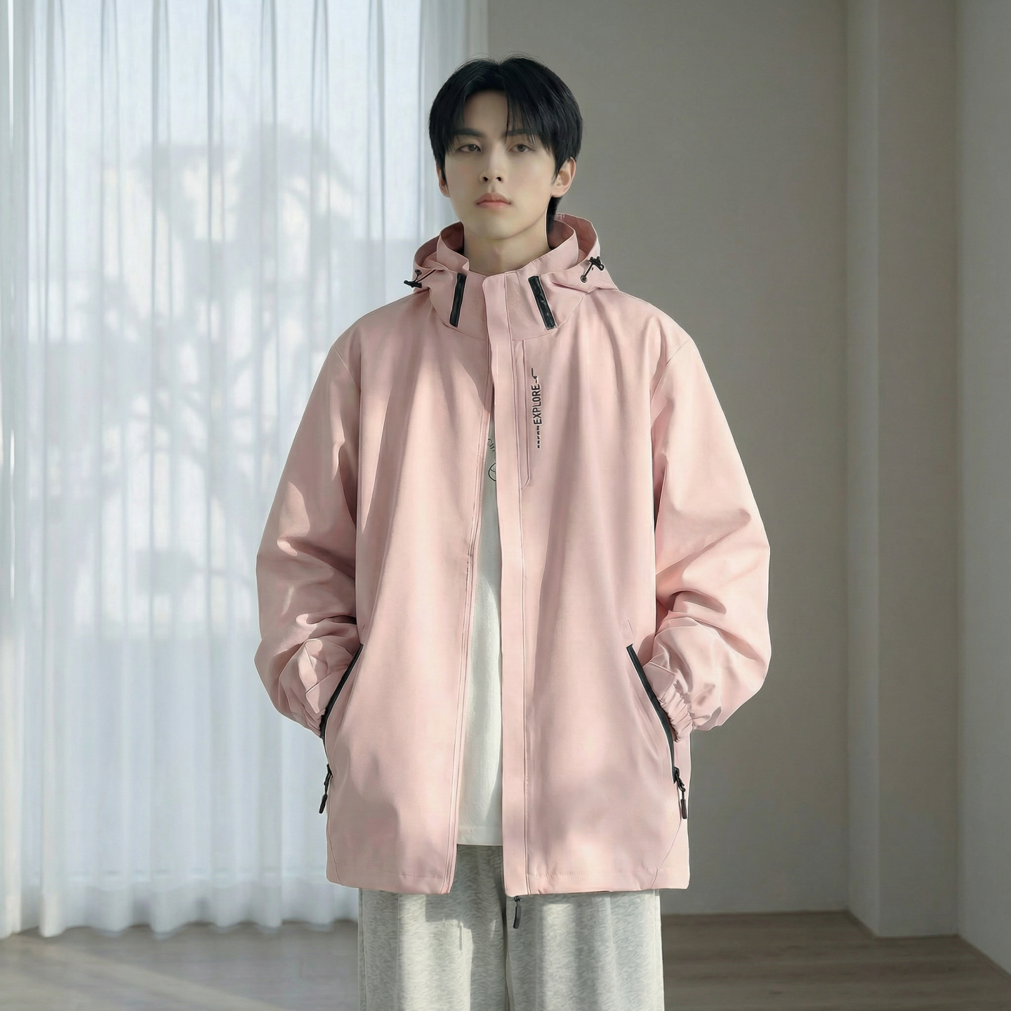 2026春款流行冲锋衣工装连帽美式高街休闲外套AK03-P68，男装夹克，星座1017