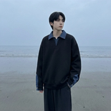 现货春季新款翻领高级感衬衫领上衣长袖卫衣男装潮WY212-P68，男装衬衫，星座1017