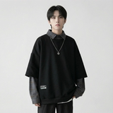 现货2026春款假两件卫衣衬衫领复古vibe格子美式外套A5613-P65，男装衬衫，星座1017