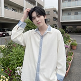 现货潮衬衫小众刺绣长袖衬衣新中式情侣外套DY877-P68，男装衬衫，星座1017