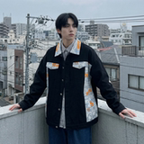 现货2026春季痞帅拼接设计感翻领夹克高级感潮流外套J24-P75，男装夹克，星座1017