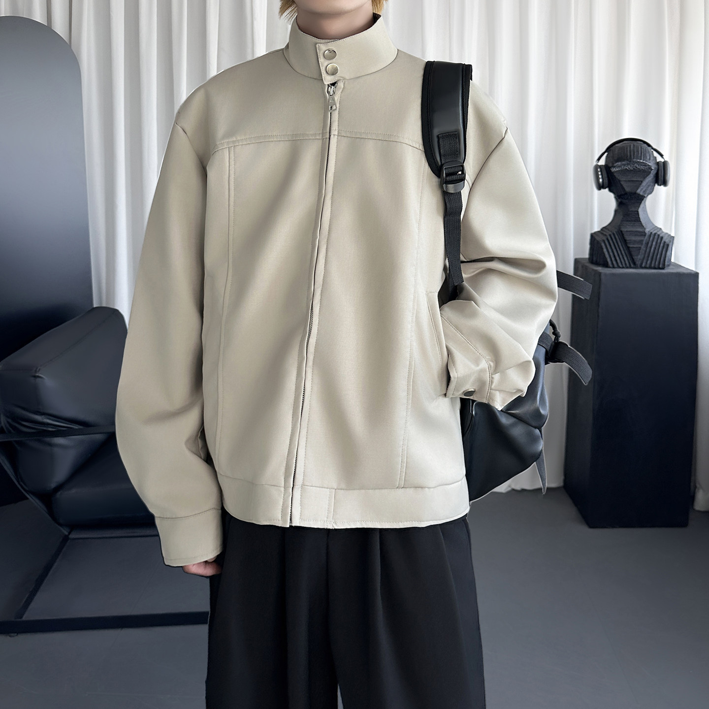 解构拼接外套cleanfit短宽显高夹克G4523-P108,男装夹克,星座1017