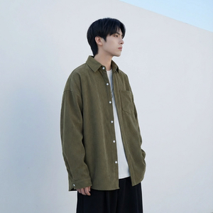 现货灯芯绒高级感长袖衬衫男休闲衬衣外套C963-P48