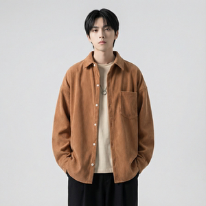 现货灯芯绒高级感长袖衬衫男休闲衬衣外套 C963-P48，男装衬衫，星座1017