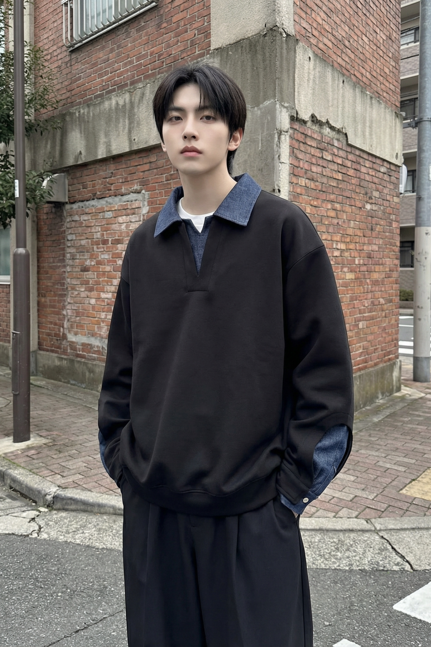 现货春季新款翻领高级感衬衫领上衣长袖卫衣男装潮WY212-P68,男装衬衫,星座1017