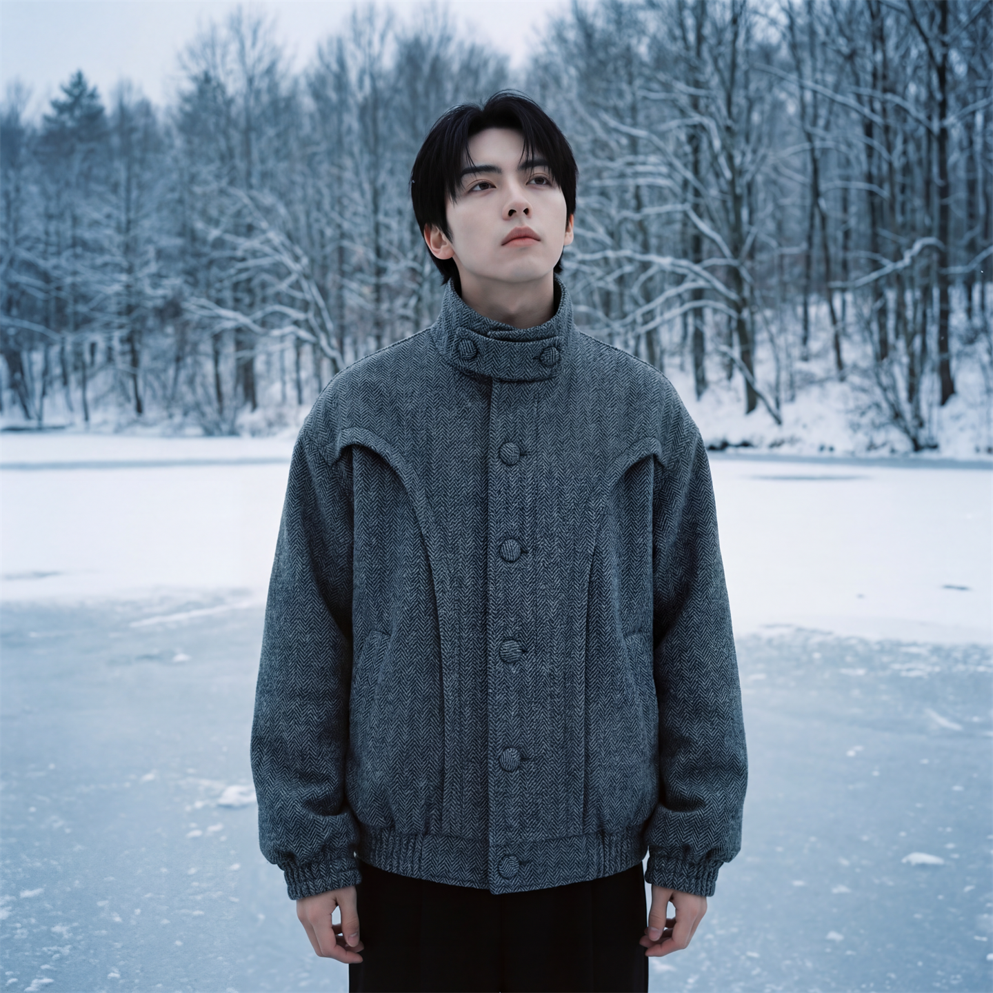 现货 美式复古加厚休闲外套韩版宽松立领短款外套 GK801-P118