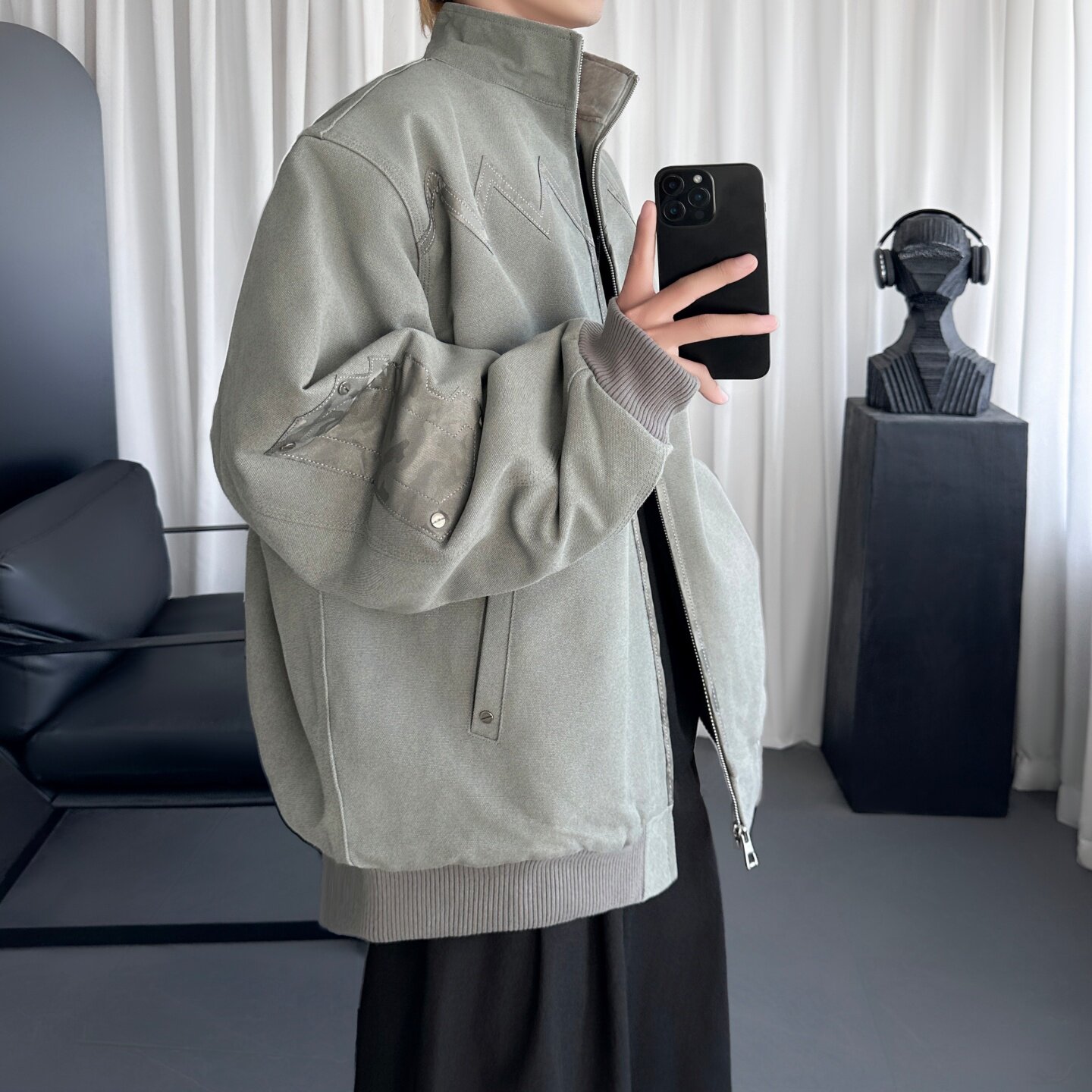 水洗帆布加厚棉服夹克3M防潮保暖恒温棉H8327-P118,男装夹克,星座1017